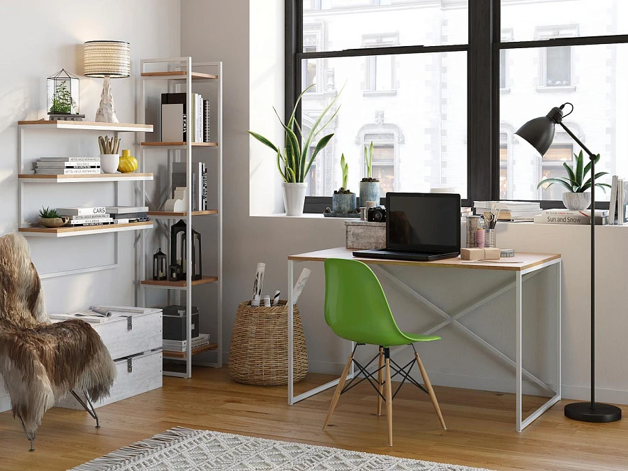 Стеллаж Мальборк 40 Дуб с белым основанием лофт - фото 2