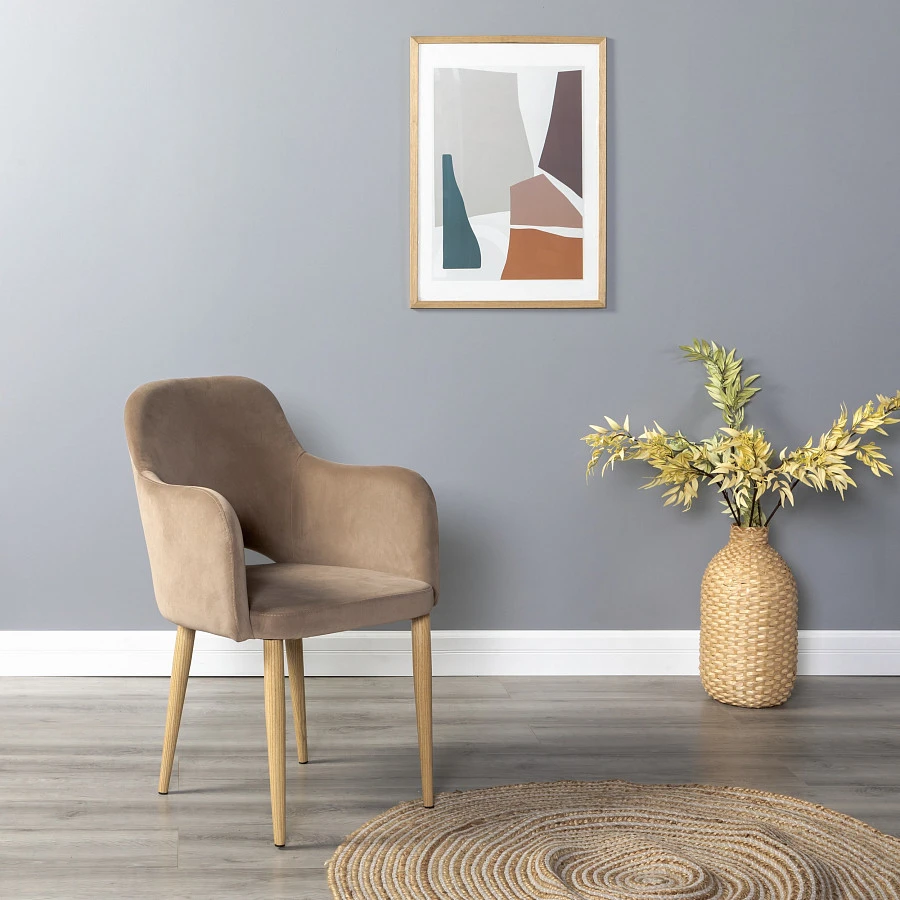 Кресло Ledger Diag beige/нат.дуб - фото 7