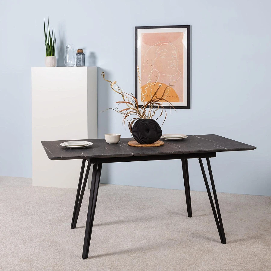 Стол Диего раскладной 140-180*80 мрамор графит - фото 11