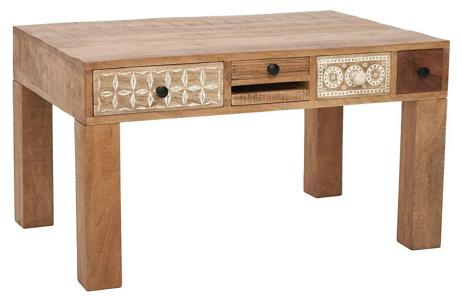 Журнальный стол из массива, ГОБИНД 5 ящиков