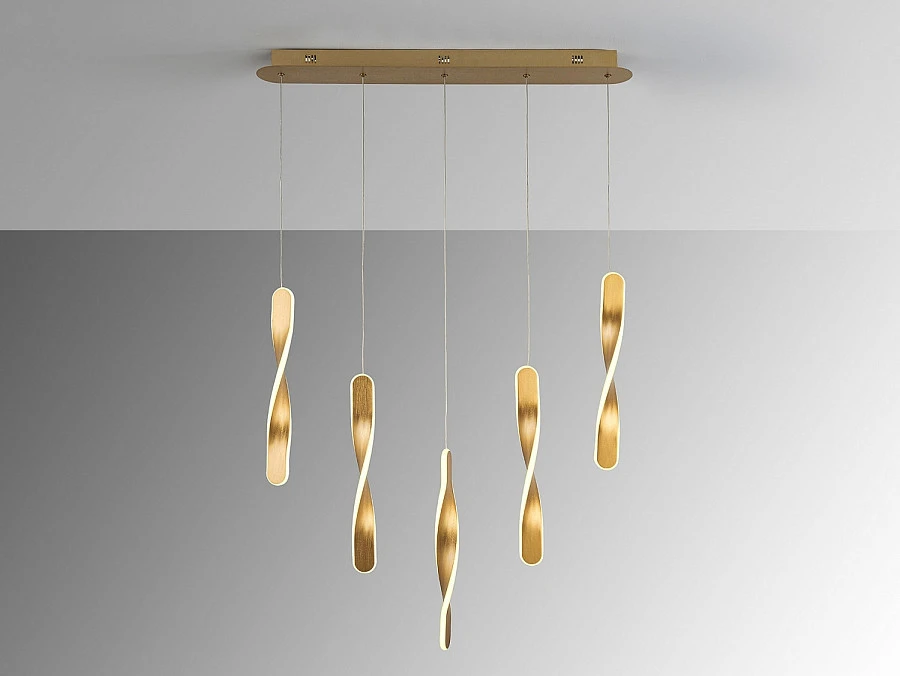 Люстра Twist 5L золотая - фото 5