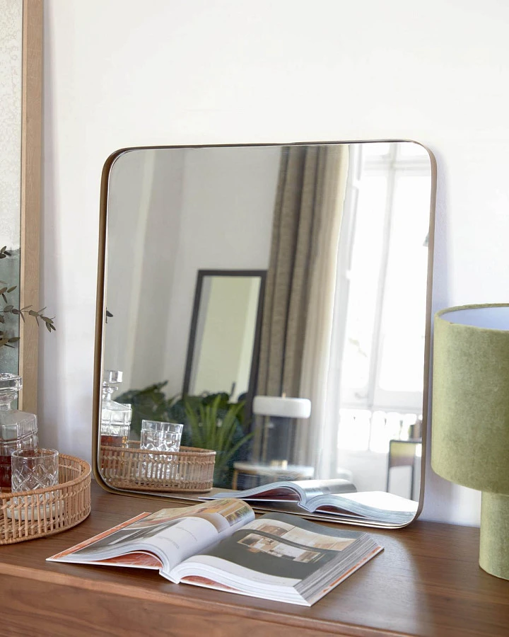 Зеркало Marcus 60x60 золотое - фото 9