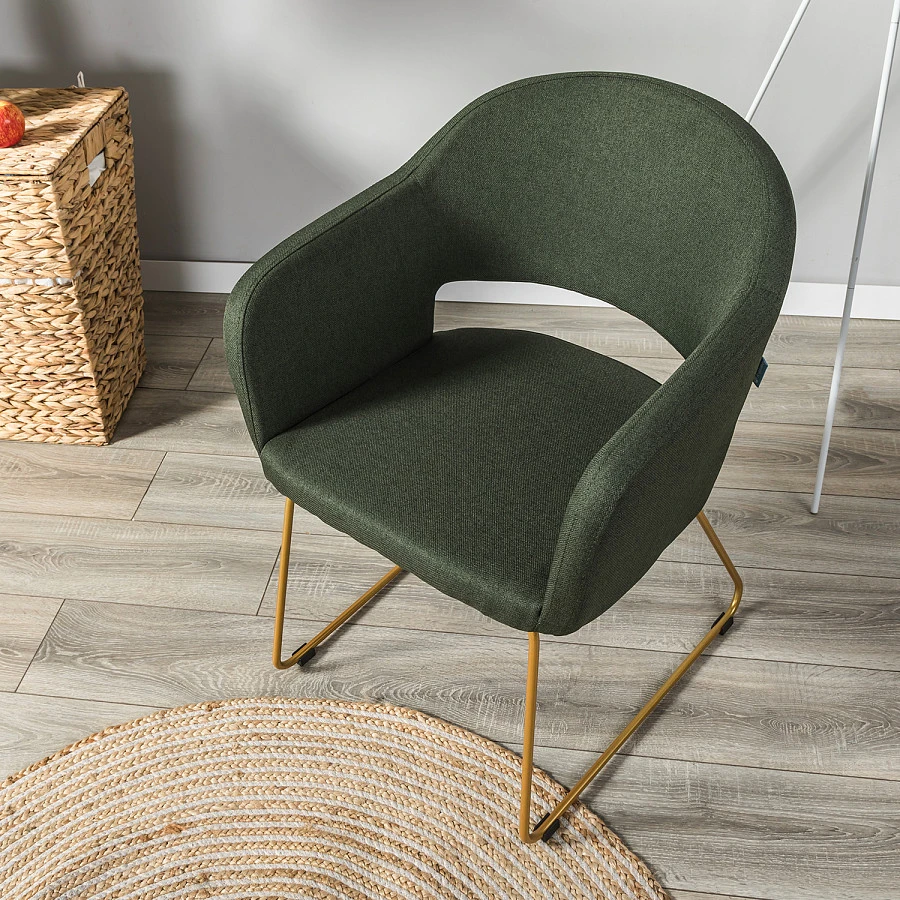 Кресло Oscar тёмно-зеленый/Линк золото - фото 11