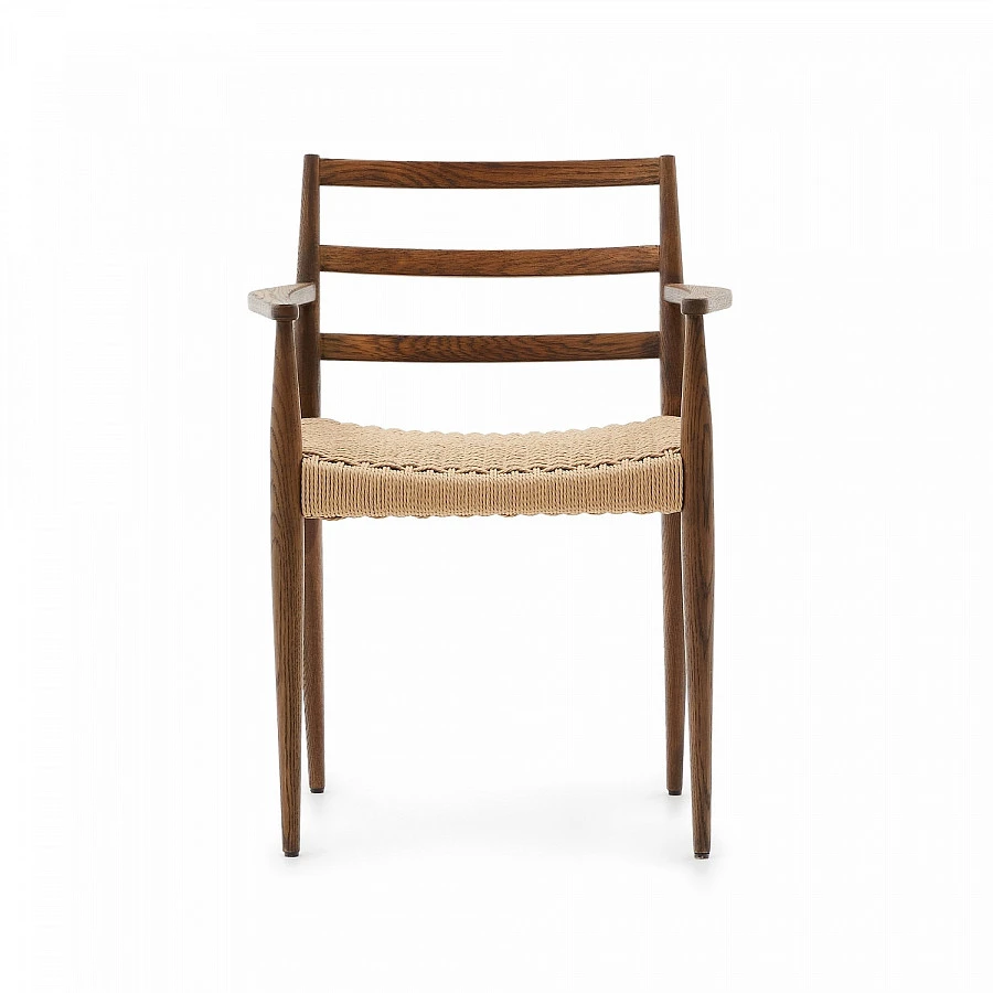 Analy Стул массив дуба под орех/сид.веревка - фото 4