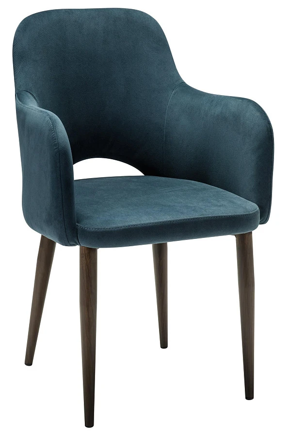 Кресло Ledger Diag blue/т. орех