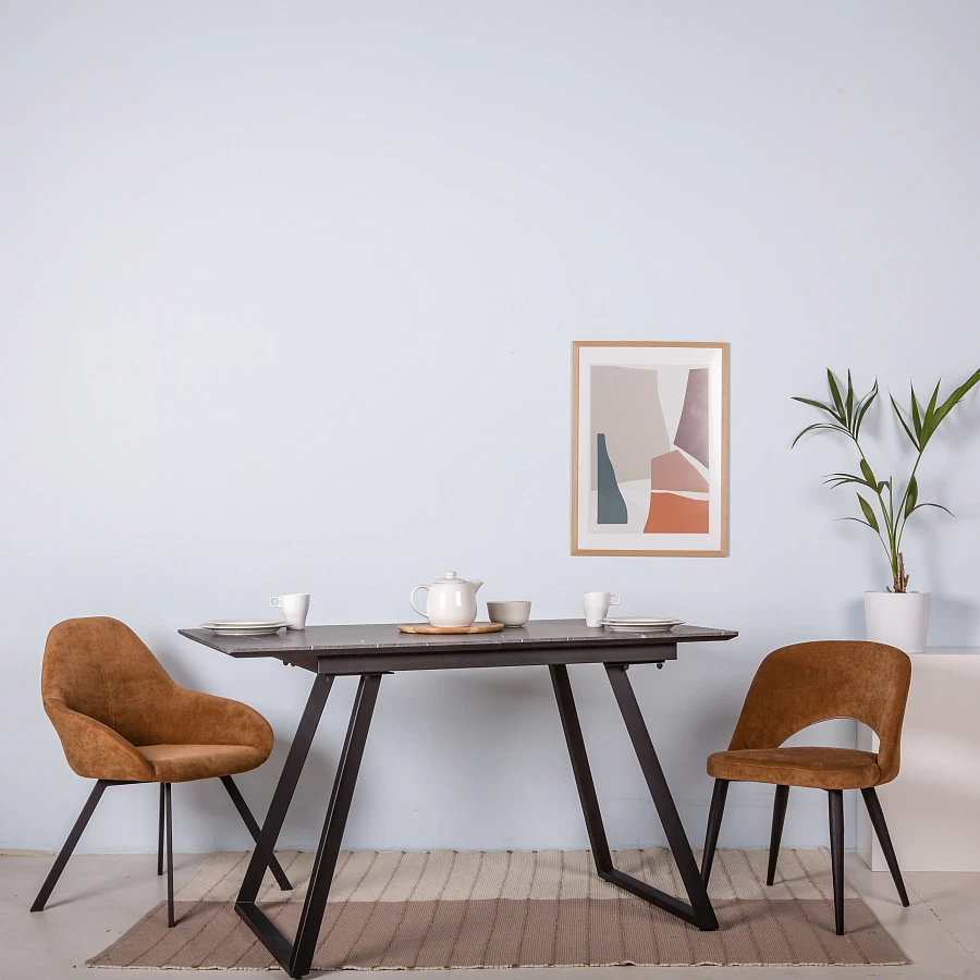 Стол Пеле раздвиж. 140-180 Мрамор графит - фото 8