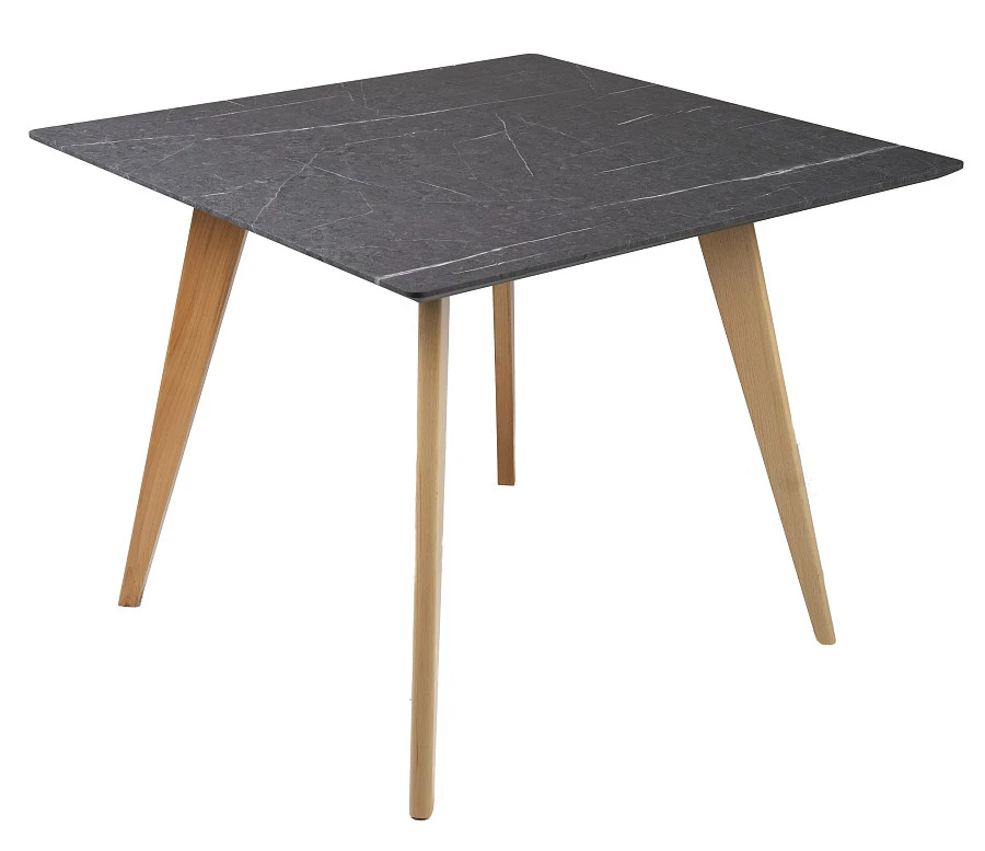 Стол Лунд квадратный 860*860 Мрамор Графит