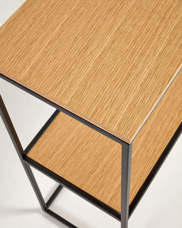 Консоль Yoana из дубового шпона/черный 120x80cm - фото 6