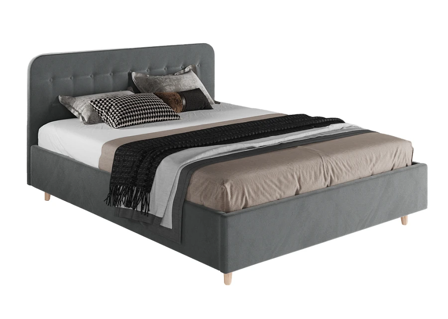 Кровать Лион 180х200 графитового цвета