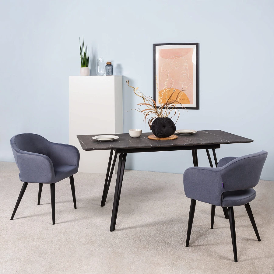 Стол Диего раскладной 140-180*80 мрамор графит - фото 9