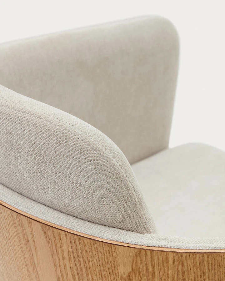 Стул Madai из беж.синели и ясеневого шпона нат. - фото 12