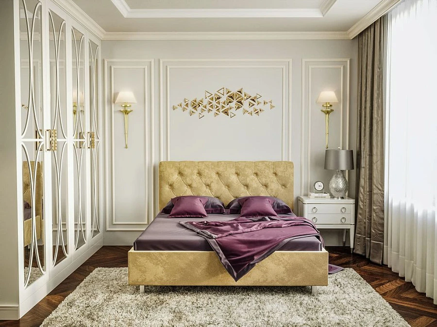 Кровать Фрейлина 160х200 тёмно-синего цвета - фото 2