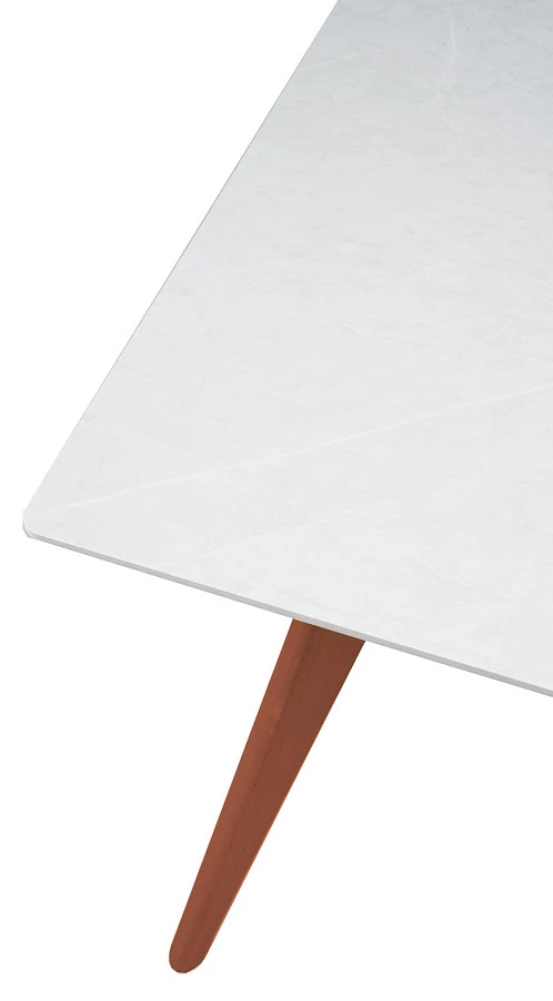 Стол Лунд 960*960 мрамор Бьянко Темный орех - фото 5