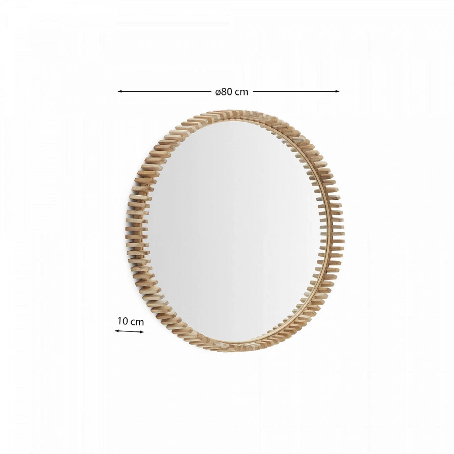 Polke Зеркало в раме из тикового дерева Ø 80 - фото 3
