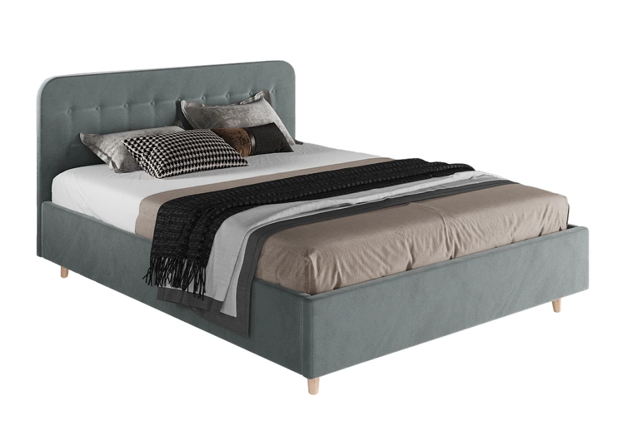 Кровать Лион 180х200 серого цвета