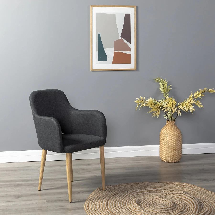 Кресло Ledger темно-серый/нат.дуб - фото 6