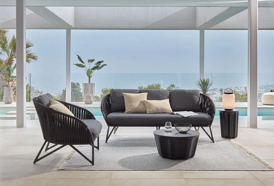 Веревочное кресло Branzie черное - фото 3