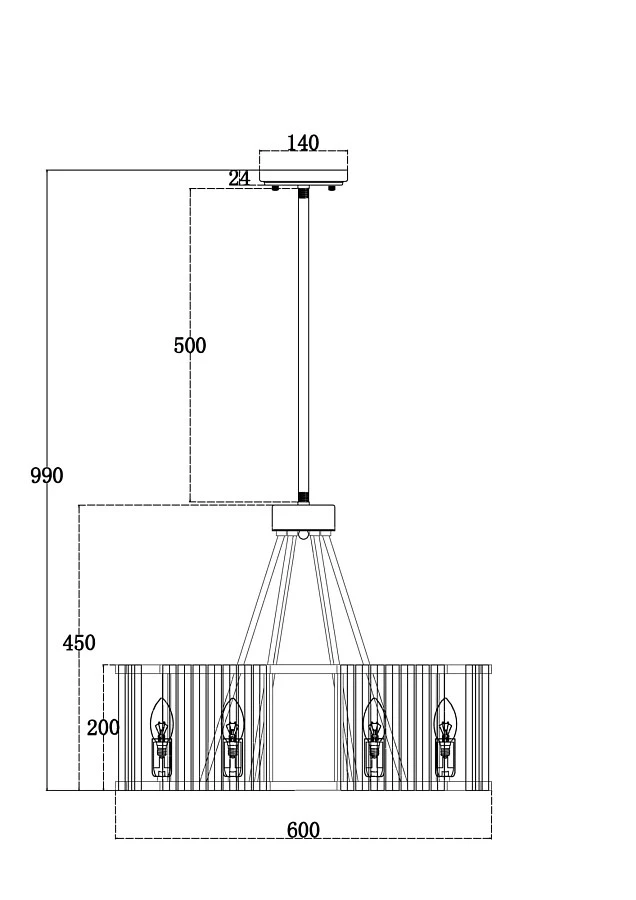 Подвесной светильник Maytoni MOD087PL-06G - фото 4