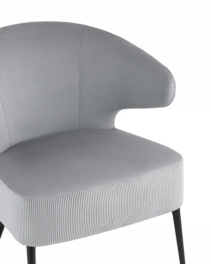 Кресло лаунж Royal Stripes велюр серый - фото 2