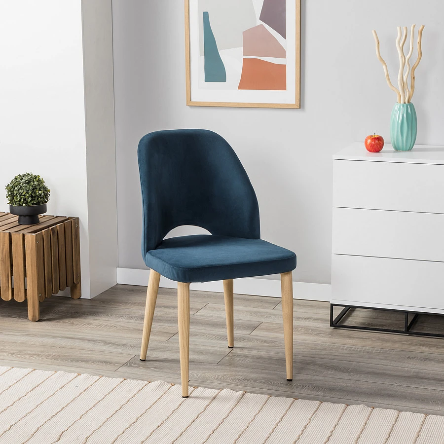 Стул Ledger Diag blue/нат.дуб - фото 7