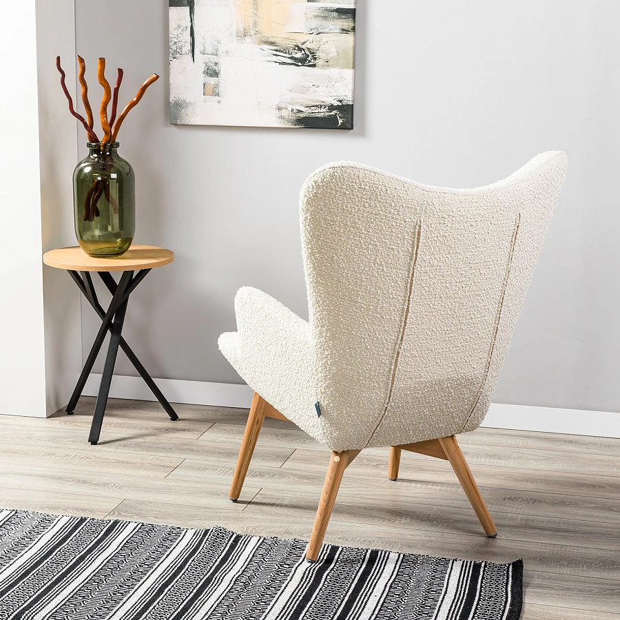 Кресло Хайбэк бежевый/нат. бук - фото 12