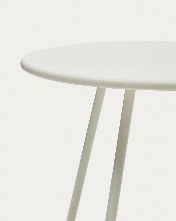 Montjoi Круглый уличный стол из стали с белой отделкой Ø 70 см - фото 7