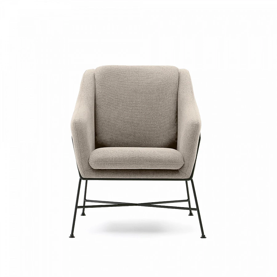 Brida Кресло бежевое на черных стальных ножках - фото 5