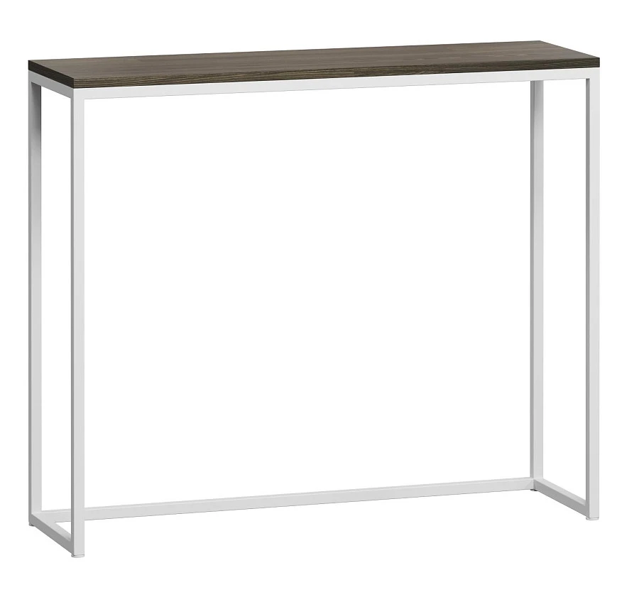 Стол консольный Бервин серый с бел.основанием