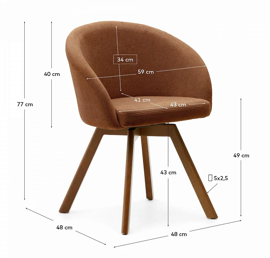 Marvin Стул кор. синель с ножками из ясеня - фото 2