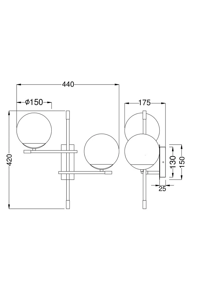 Настенный светильник (бра) Maytoni MOD048WL-02G - фото 3