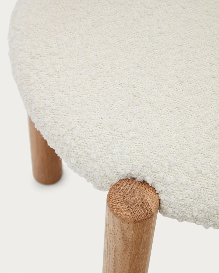 Стул Nebai белый из букле и массива дуба - фото 9