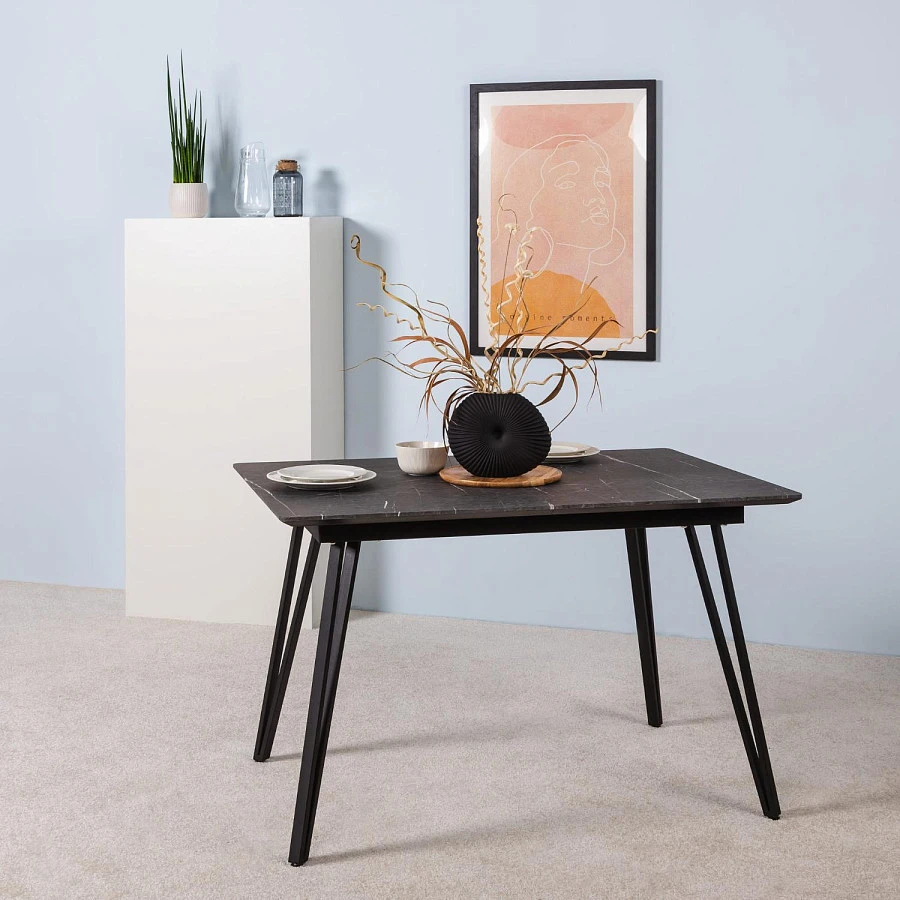 Стол Диего раскладной 140-180*80 мрамор графит - фото 10