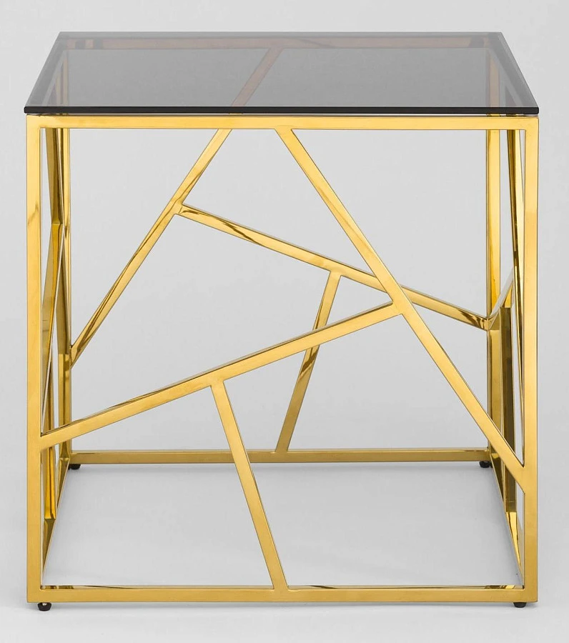 Журнальный столик АРТ ДЕКО 55*55 золотистый - фото 3