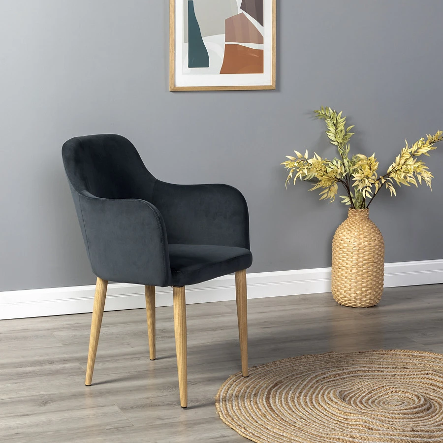 Кресло Ledger Diag grey/нат.дуб - фото 6