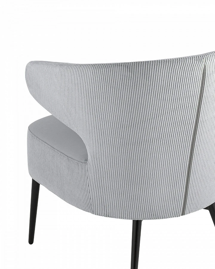 Кресло лаунж Royal Stripes велюр серый - фото 7