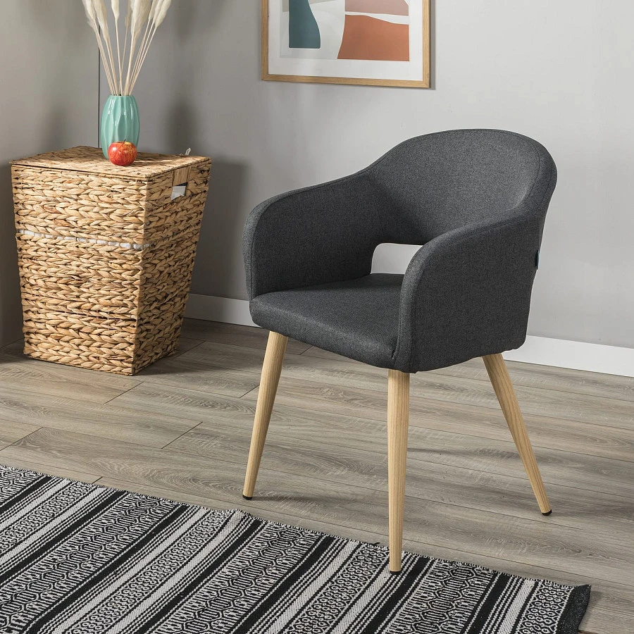 Стул Oscar тёмно-серый/нат.дуб - фото 10