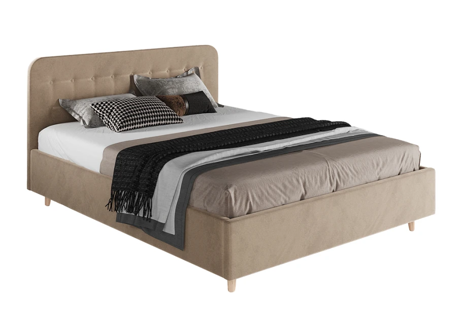 Кровать Лион 160х200 бежевого цвета