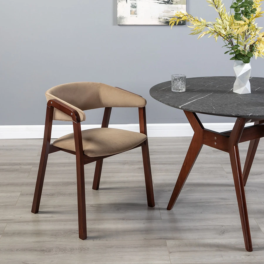 Кресло Dalia Soft Beige/Темный орех - фото 12