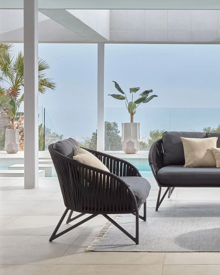 Веревочное кресло Branzie черное - фото 8