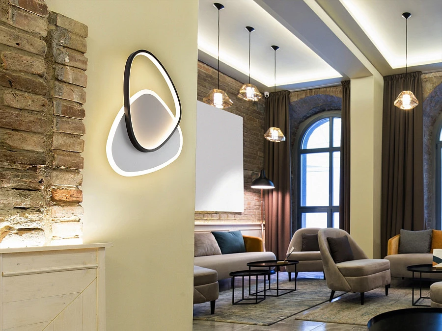 Потолочный/настенный светильник Romo черно-белый - фото 9