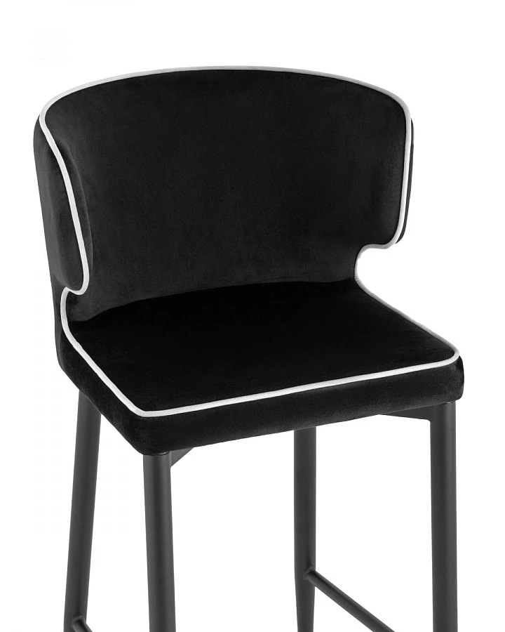 Стул полубарный Матео с кантом велюр черный - фото 7