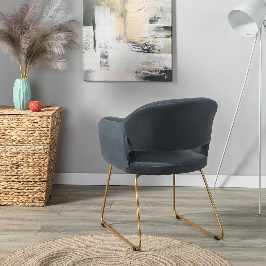 Кресло Oscar Diag grey/Линк золото - фото 10