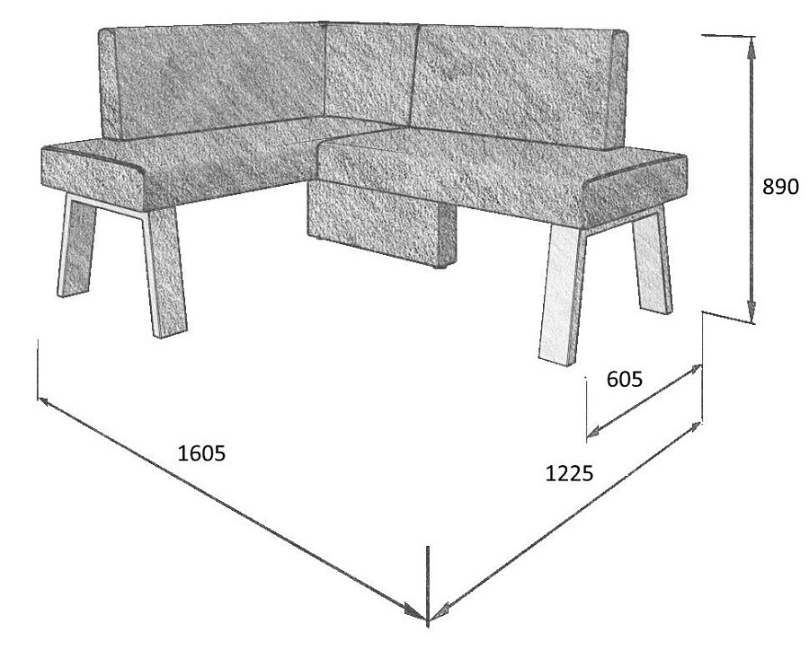 Диван кухон. Alto 120-158 L 29 1225*1605*810 - фото 2
