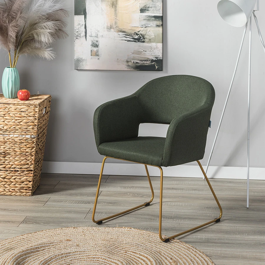 Кресло Oscar тёмно-зеленый/Линк золото - фото 7