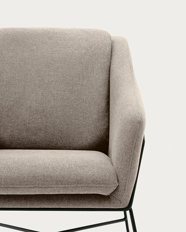 Brida Кресло бежевое на черных стальных ножках - фото 7