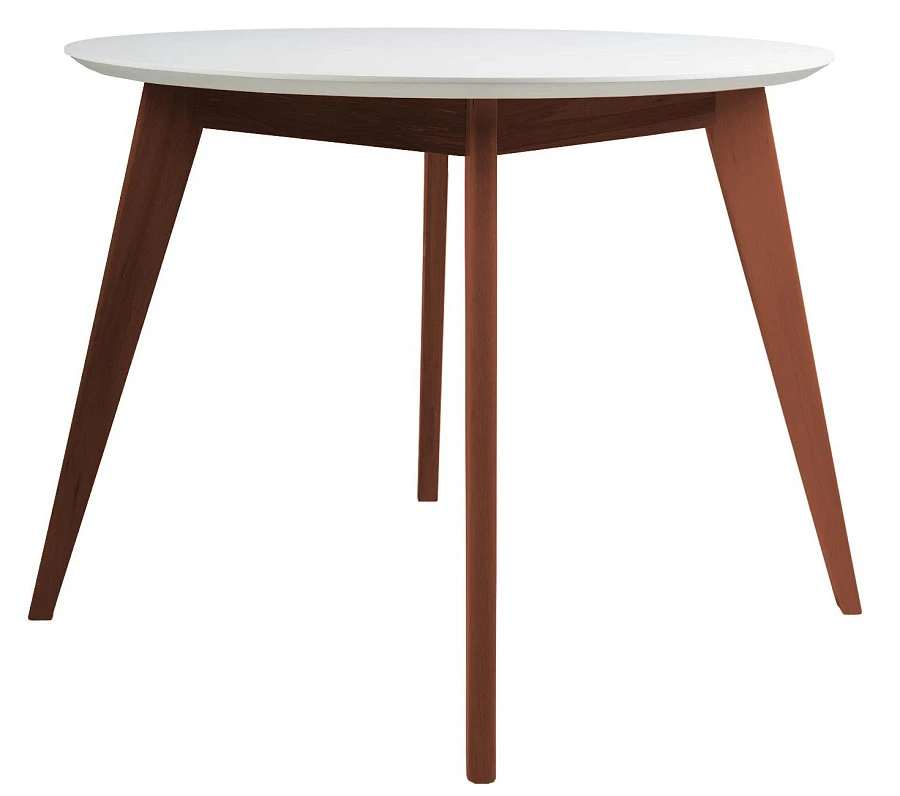 Стол Лунд круглый д.960 Белый Темный орех - фото 2