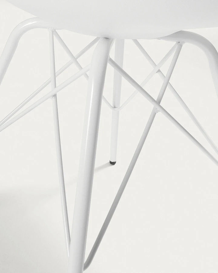 Стул Lars белый с металлическими ножками - фото 5