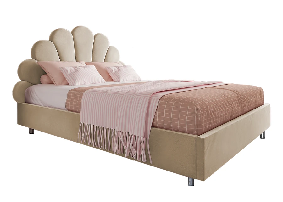 Кровать Ксю  120х200 светло-бежевого цвета