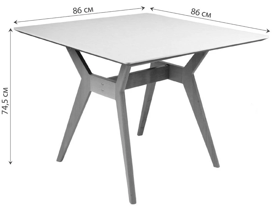 Стол Нарвик 860*860 мрамор Бианко /темный орех - фото 2