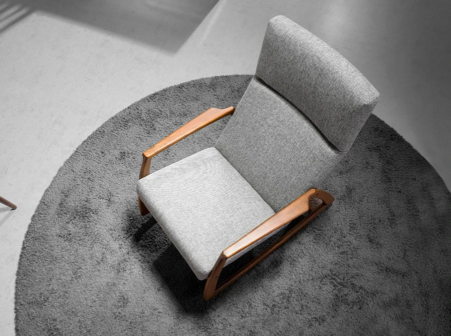 Кресло-качалка 5106/WD972 из серой ткани - фото 7